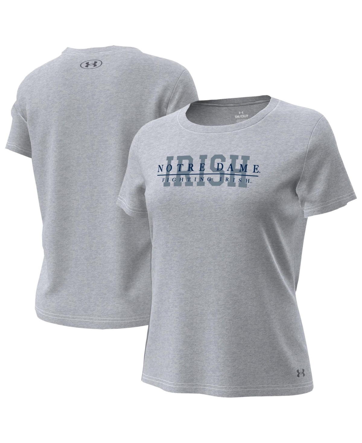 Under Armour Women's Gray Notre Dame Fighting Irish Tech Stretch T-Shirt - Gray