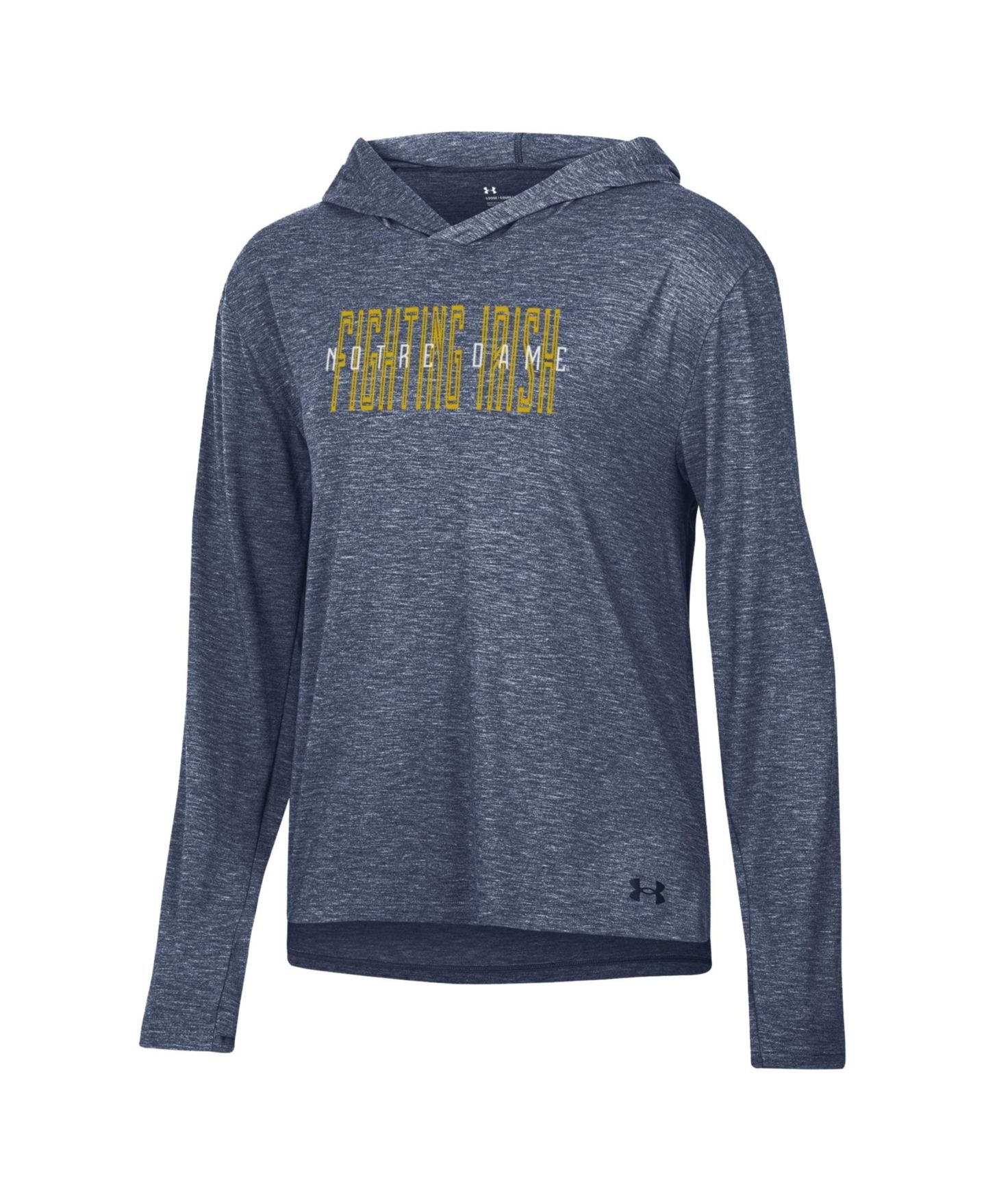 Женская футболка Under Armour Navy Notre Dame Fighting Irish Breezy Long-Sleeve Hooded — фото 2
