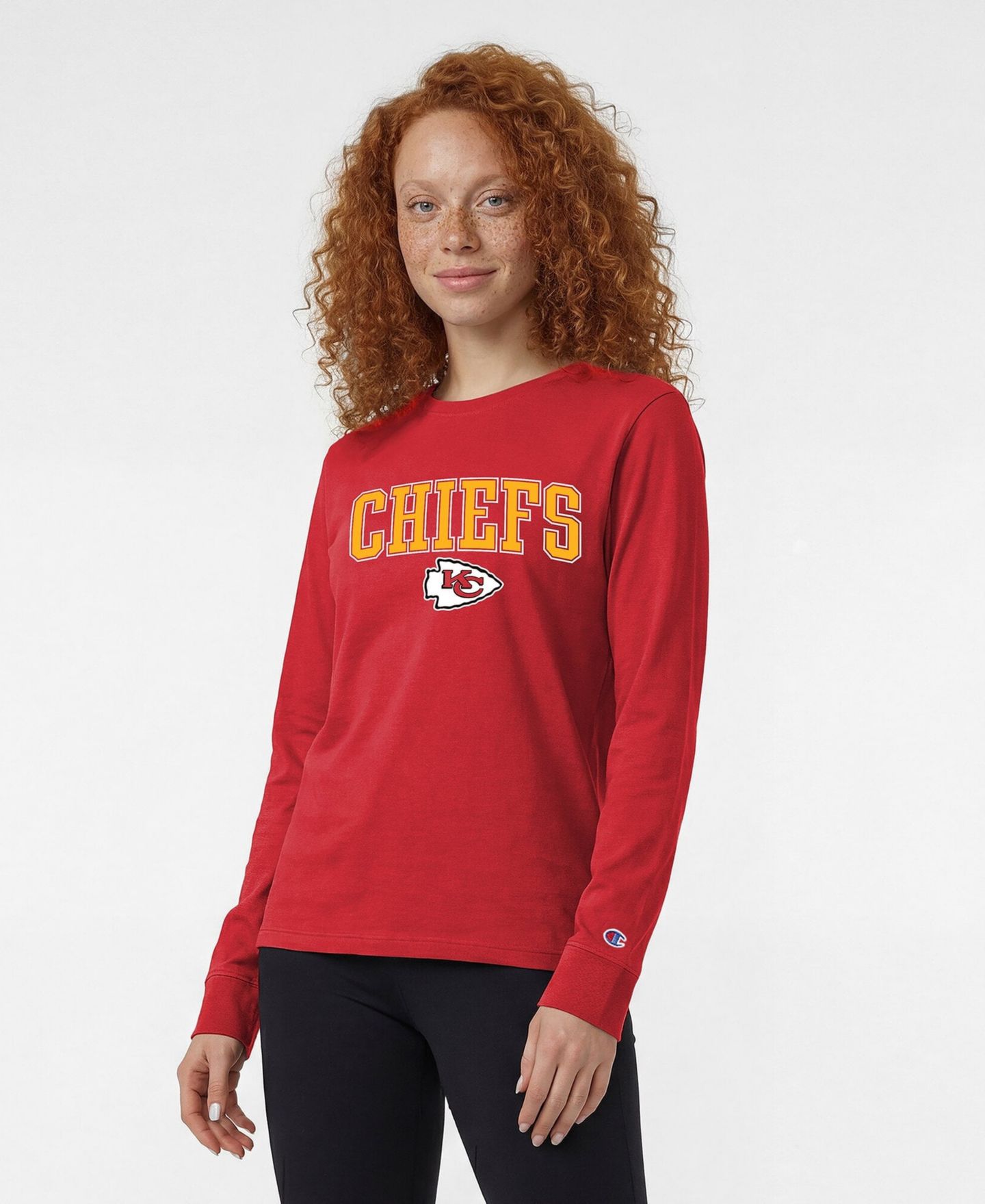 Женская футболка Champion Red Kansas City Chiefs Core Logo Long-Sleeve — фото 1