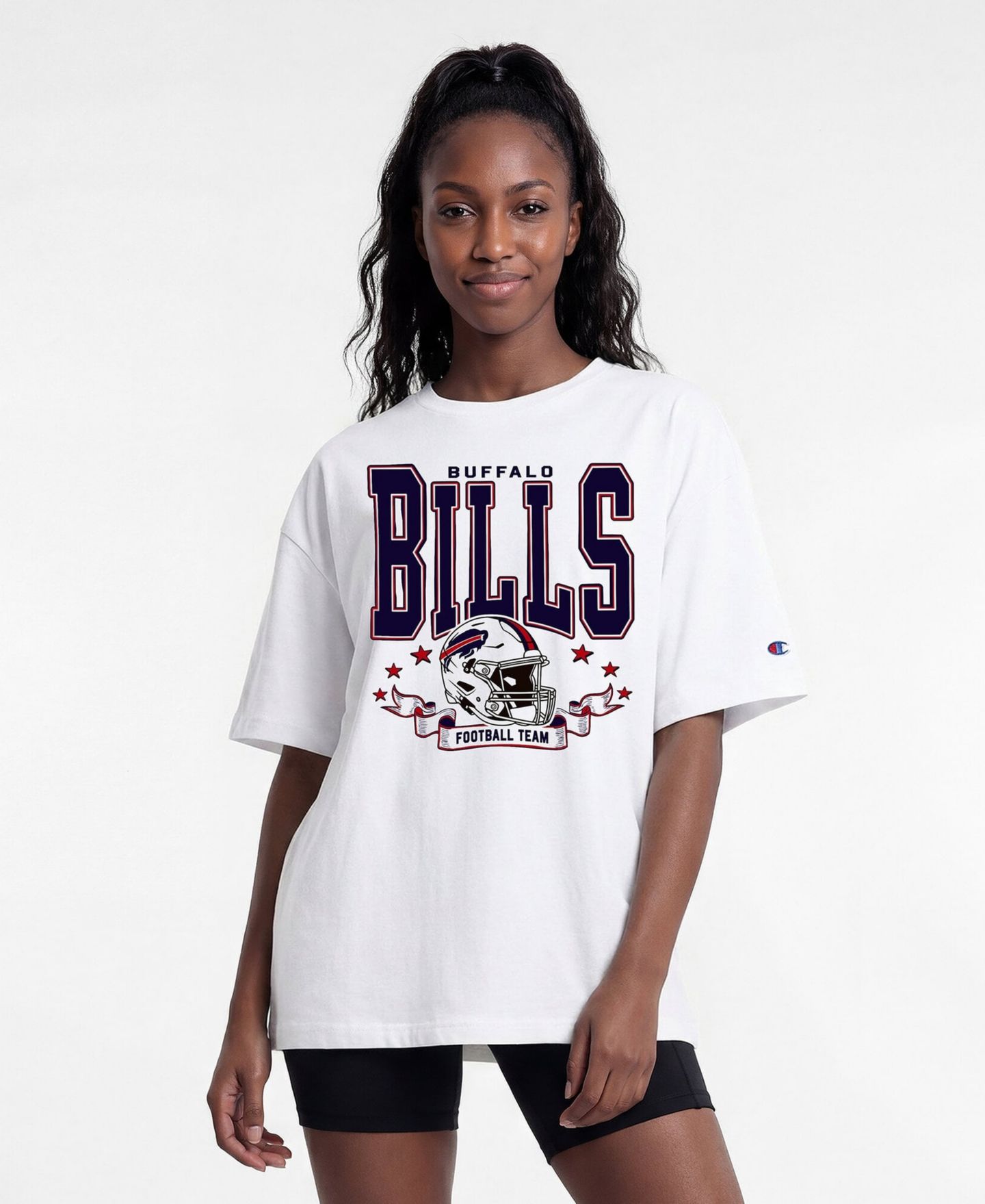 Женская футболка Champion White Buffalo Bills Oversized — фото 1