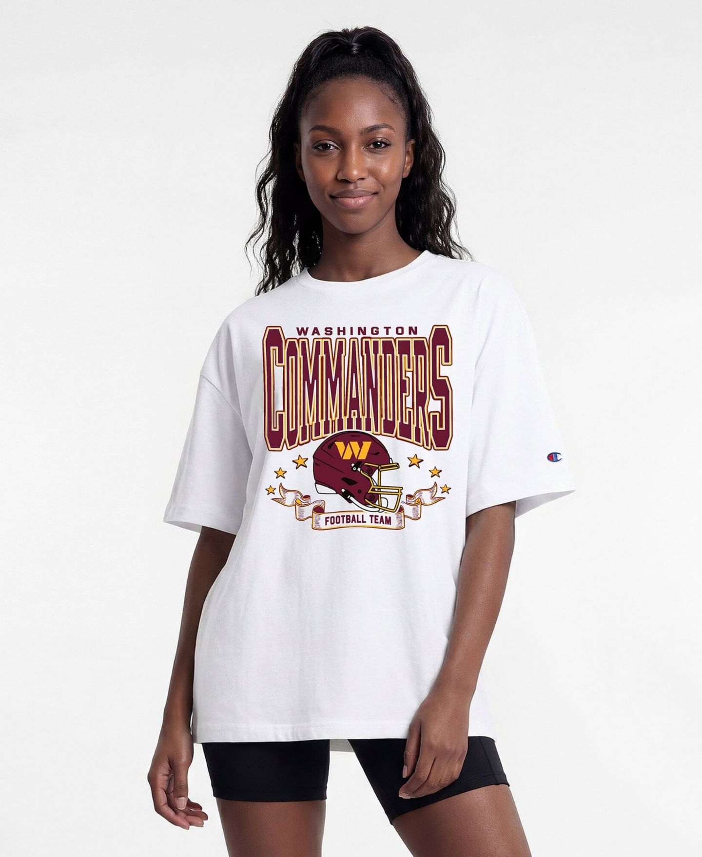 Женская футболка Champion White Washington Commanders Oversized — фото 1