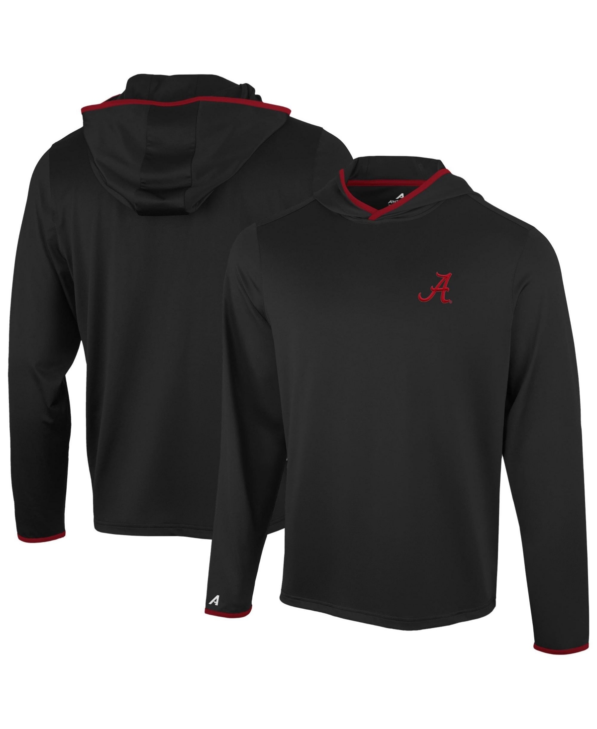 Antigua Men's Black Alabama Crimson Tide Brink Color Pop Long-Sleeve Hoodie T-Shirt - Black