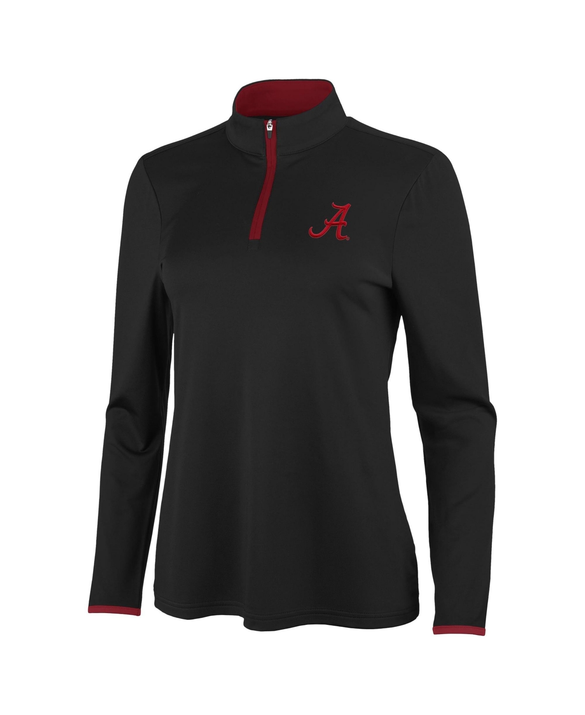 Antigua Women's Black/Crimson Alabama Crimson Tide Brink Quarter-Zip Pullover - Black, Crimson