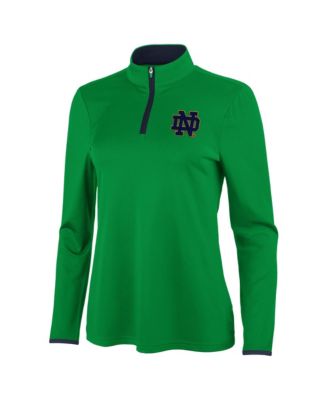 Women's Green/Navy Notre Dame Fighting Irish Brink Quarter-Zip Pullover