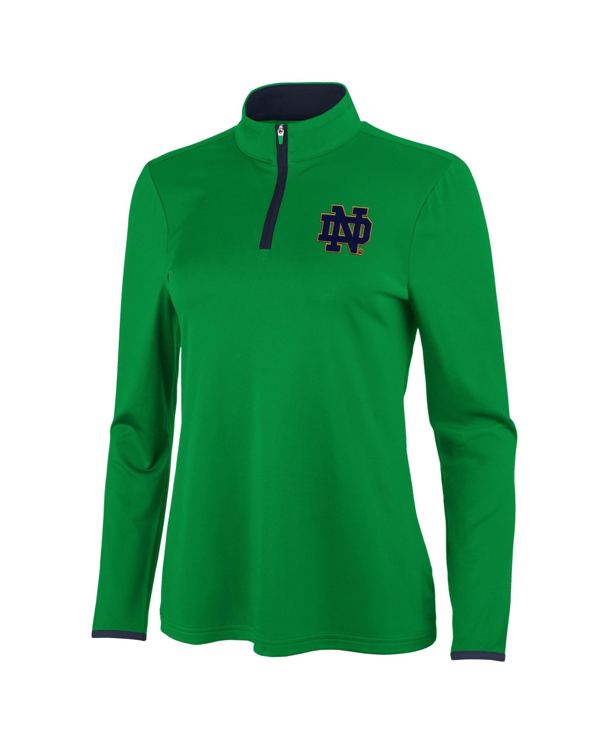 Antigua Women's Green/Navy Notre Dame Fighting Irish Brink Quarter-Zip Pullover - Green, Navy