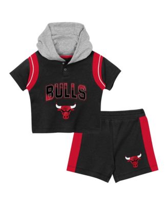 Baby Boys' and Girls' Black Chicago Bulls Get Back Short-Sleeve Hoodie Shorts 2-Pack Set