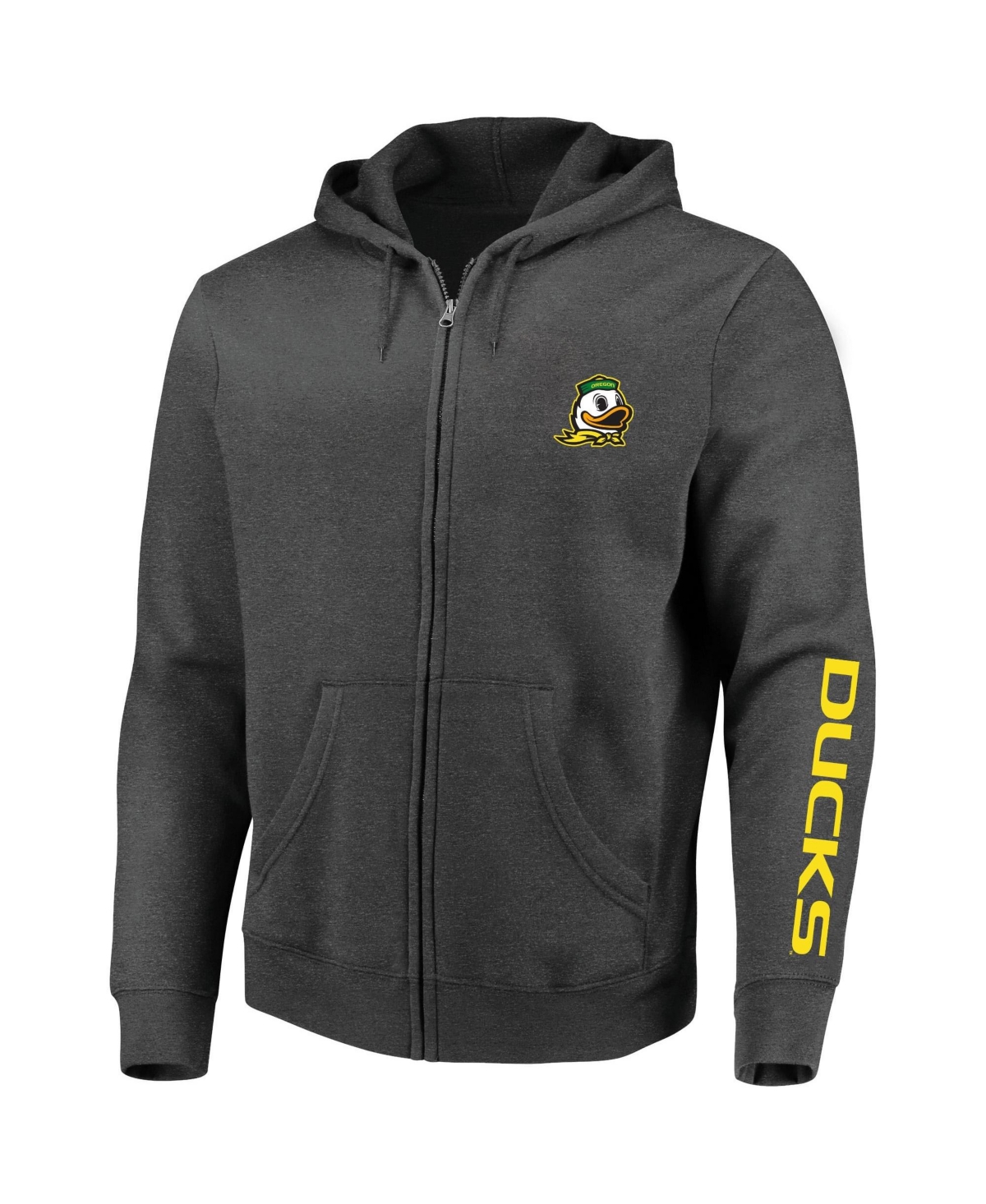 Profile Men's Heather Charcoal Oregon Ducks Big Tall Full-Zip Hoodie - Heather Charcoal