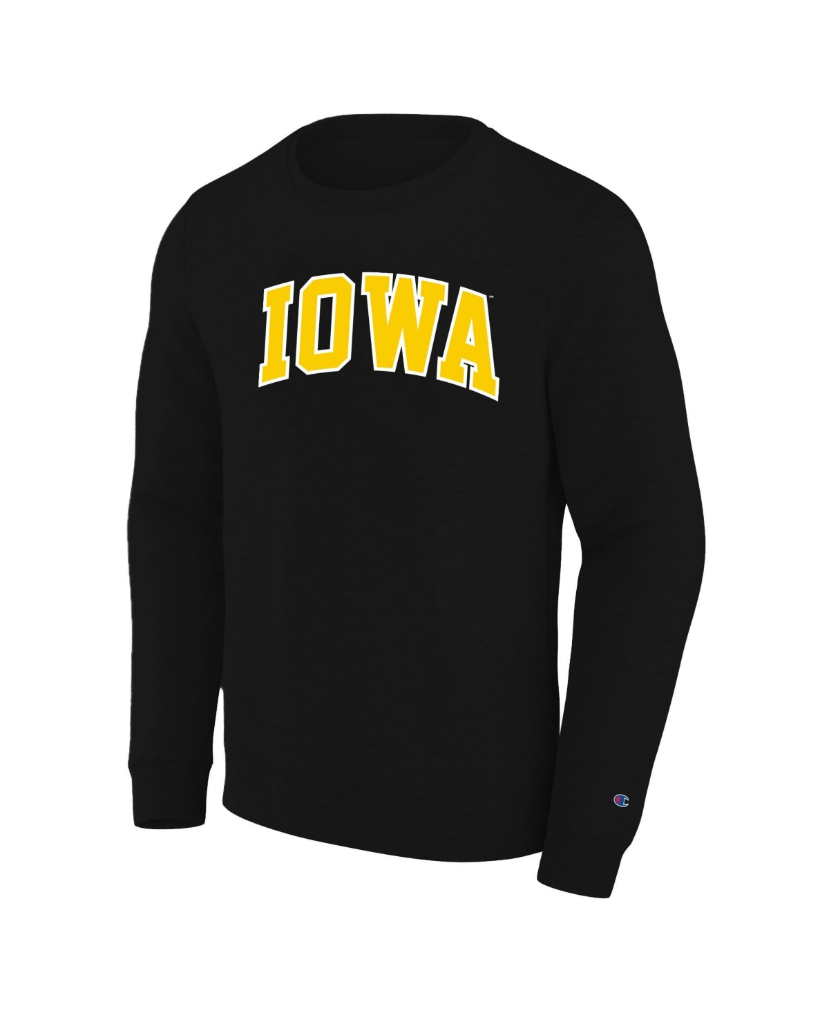 Champion Men's Black Iowa Hawkeyes Arch Applique Big Tall Sweatshirt - Black