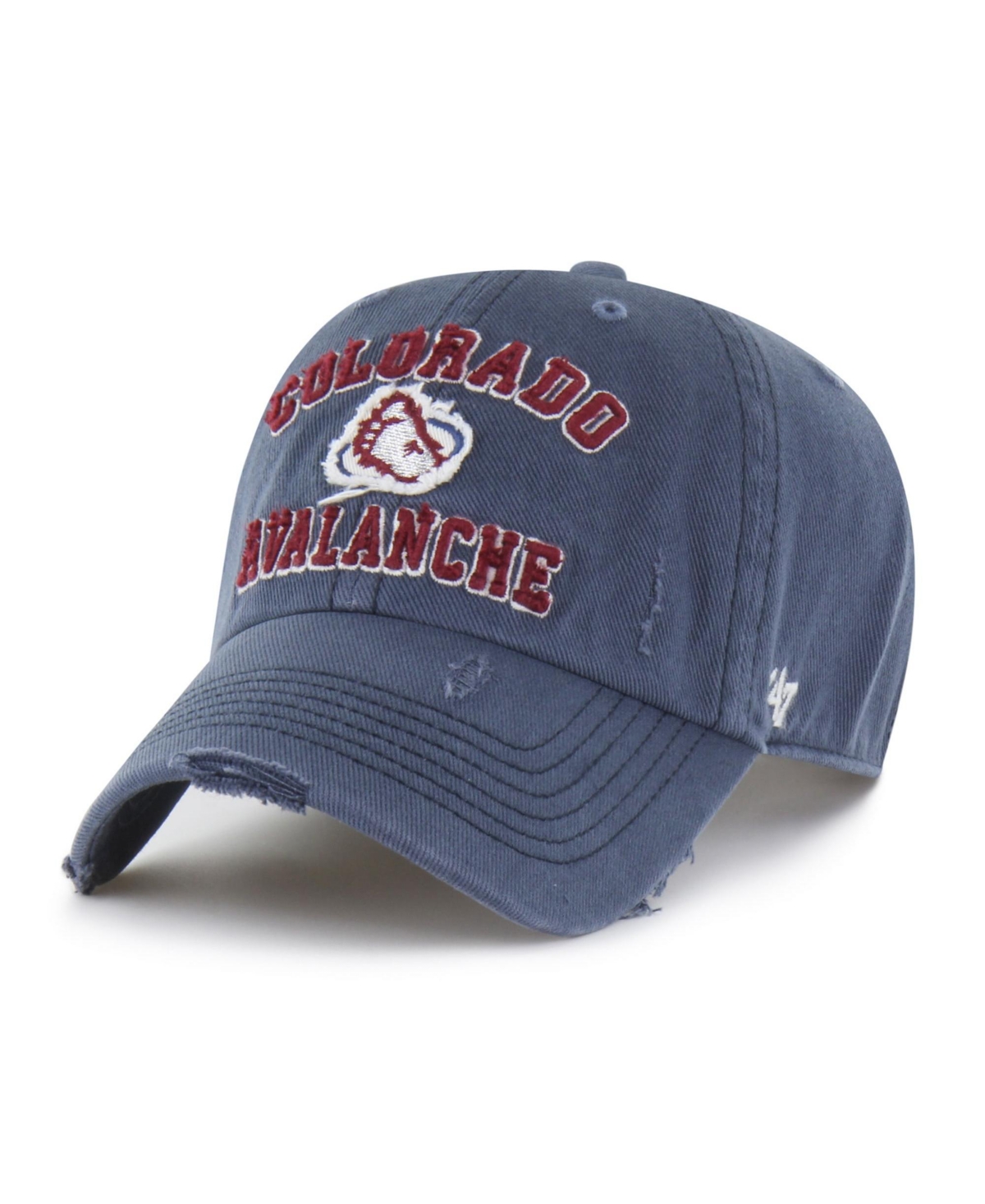 '47 Brand Men's Navy Colorado Avalanche Seymoore Distressed Applique Clean Up Adjustable Hat - Navy