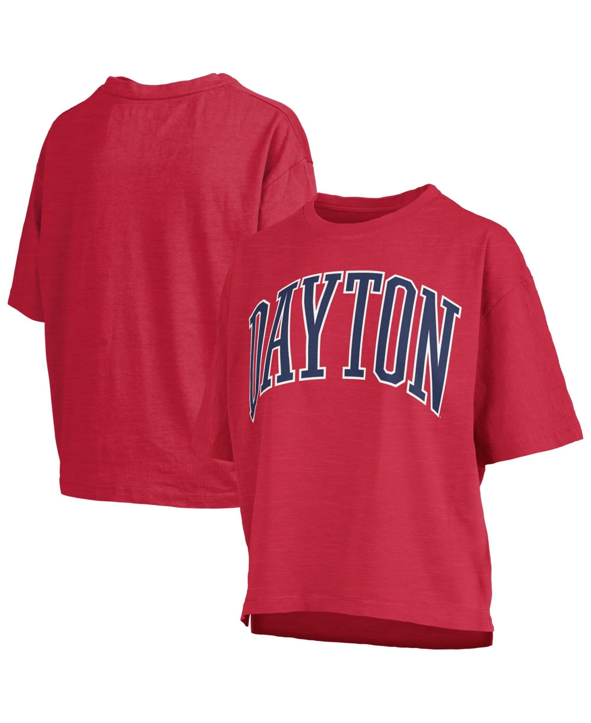 Pressbox Women's Red Dayton Flyers Oversized Nelson Arch Over Logo Slub T-Shirt - Red
