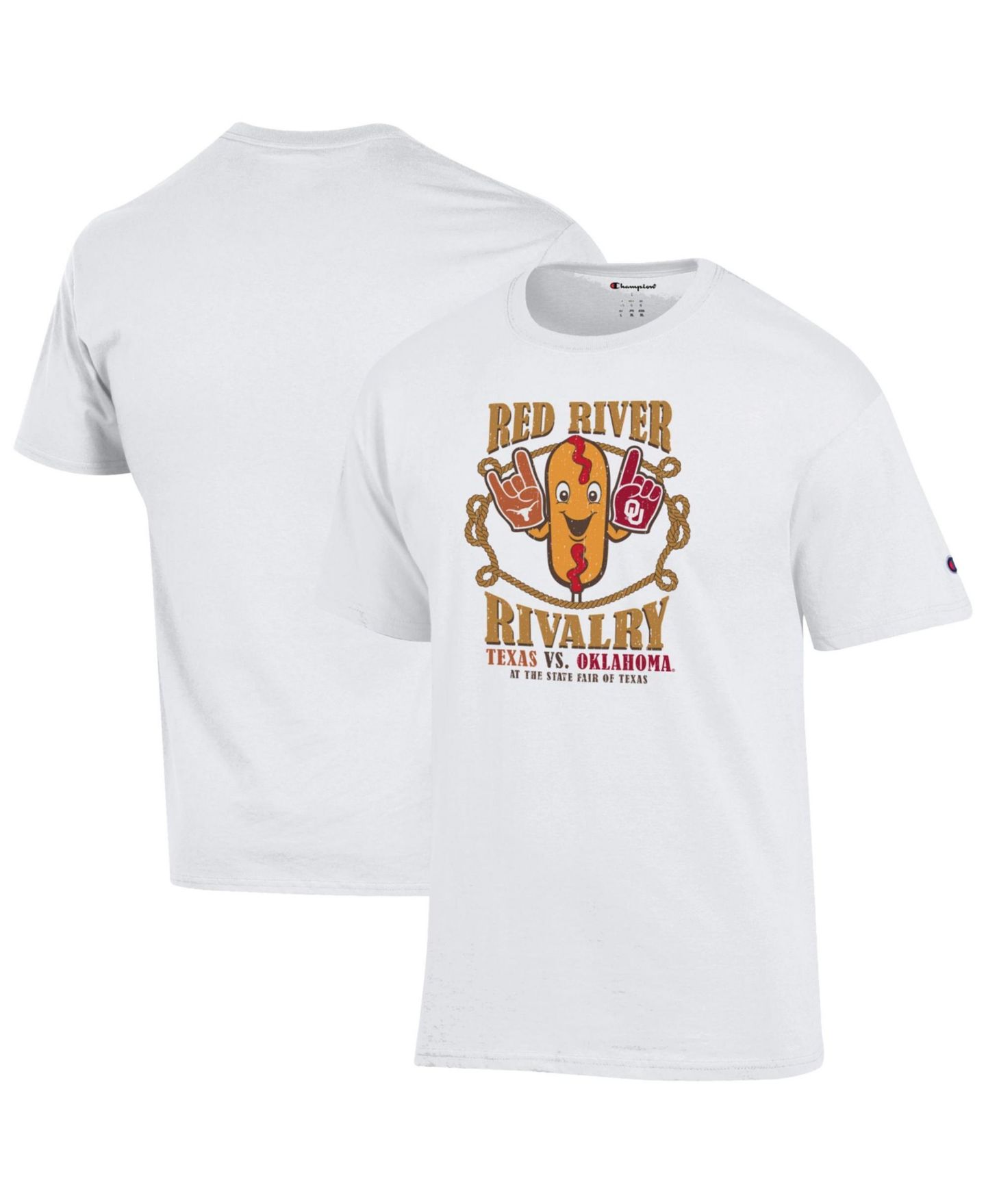 Мужская футболка Champion White 2026 Red River Rivalry Corndog — фото 1