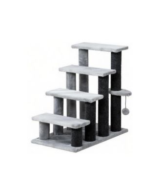 Cat Tree with Stair Steps Scratching Post and Hanging Toy Ball