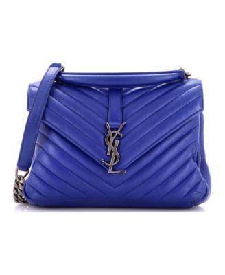 Medium Classic Monogram College Bag Matelasse Chevron Leather