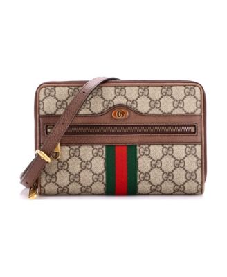 Small Ophidia Double Zip Crossbody Bag GG Coated Canvas