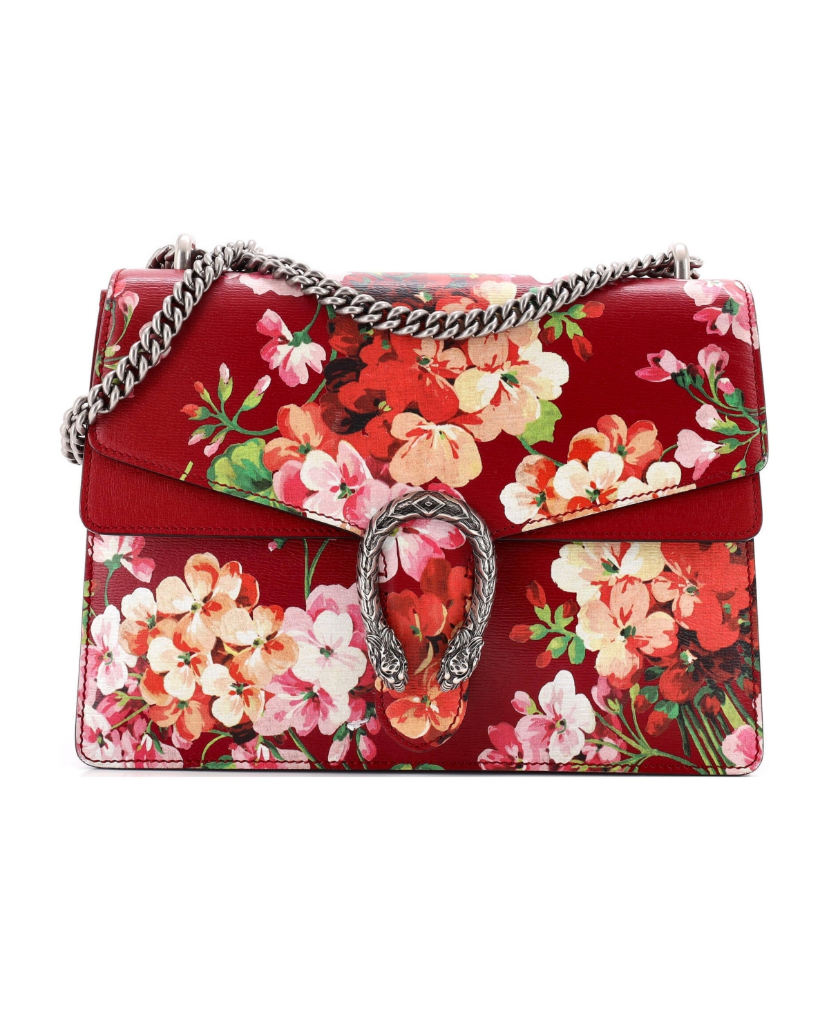 Pre-Owned Gucci Medium Dionysus Bag Blooms Print Leather - Red