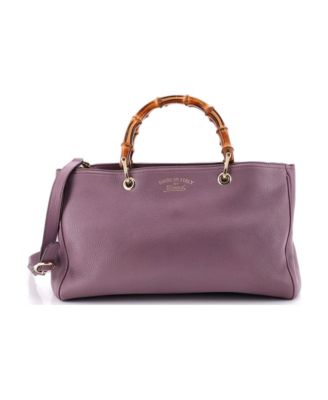 Large Bamboo Shopper Tote Leather