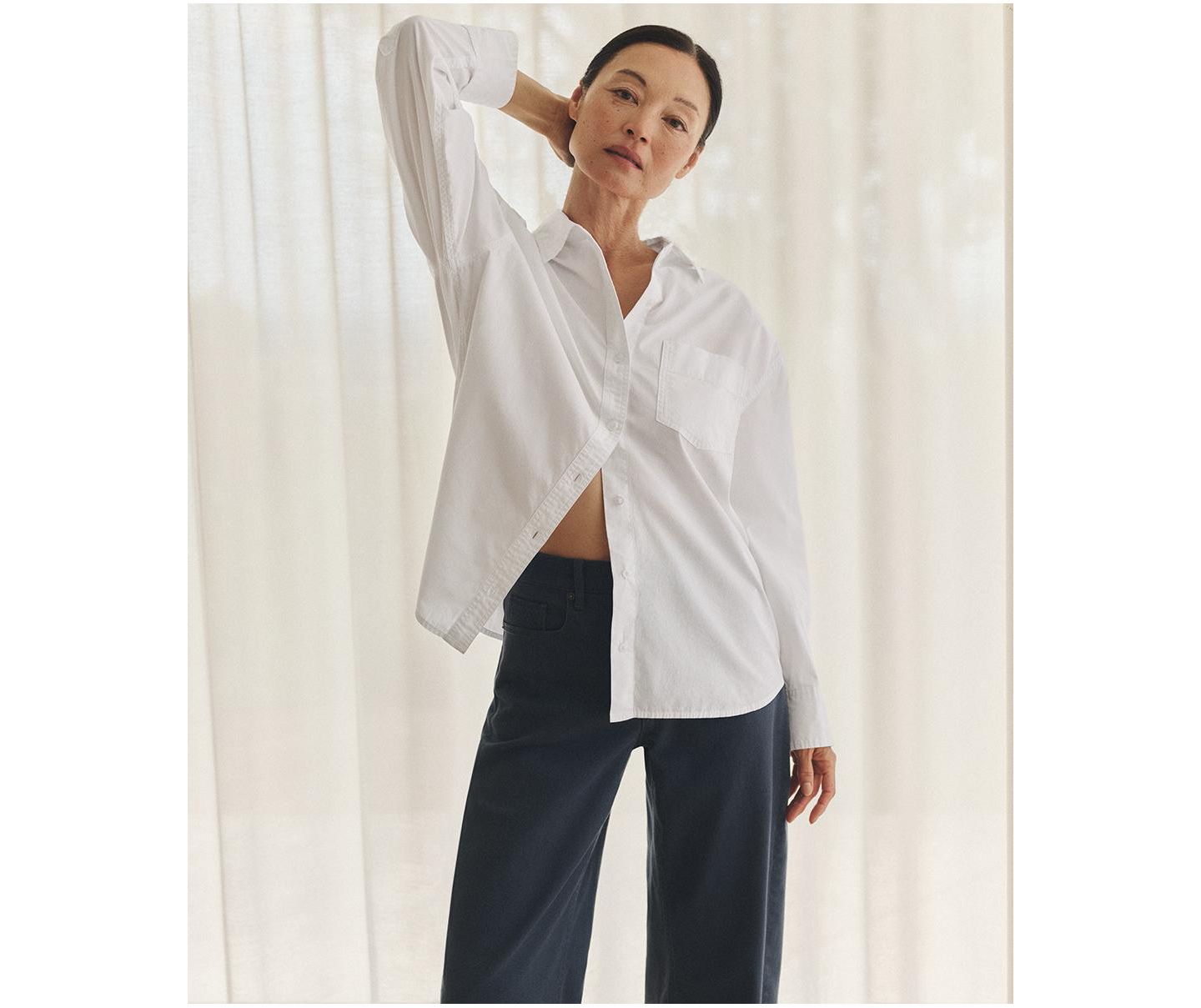 Женская рубашка Pact Perfect Organic Cotton Poplin, цвет: Белый — фото 7