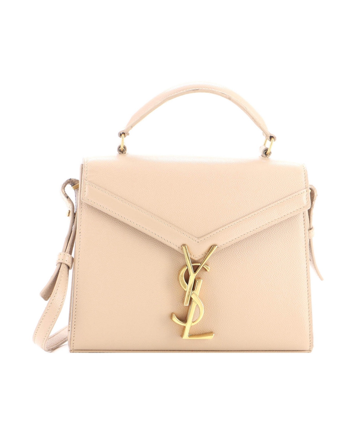 Pre-Owned Saint Laurent Mini Cassandra Top Handle Bag Leather - Natural