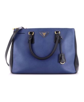 Medium Bicolor Double Zip Lux Tote Saffiano Leather
