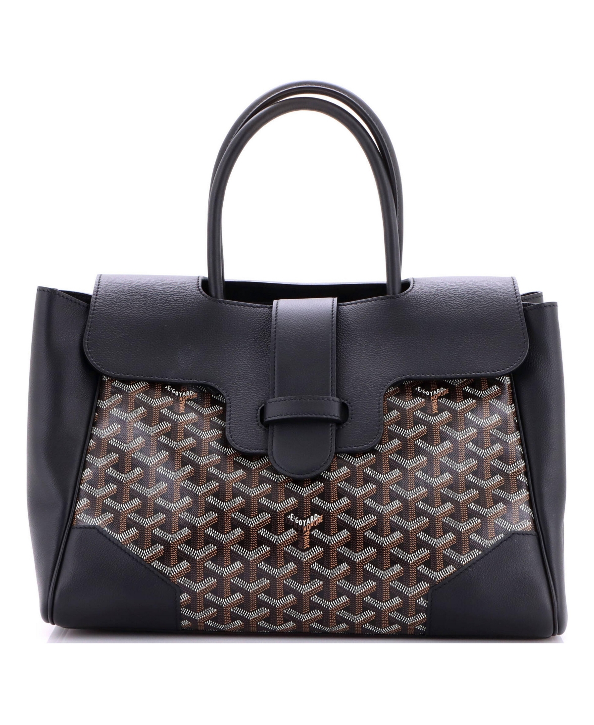 Pre-Owned Goyard Saigon Tote Bag Coated Canvas with Leather - Black