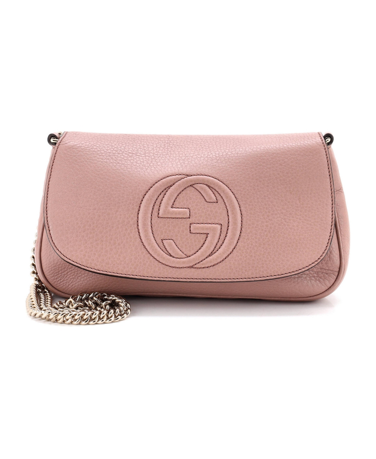 Pre-Owned Gucci Medium Soho Chain Crossbody Bag Leather - Natural