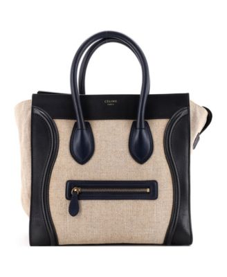 Mini Luggage Bag Canvas and Leather