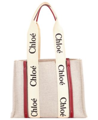 Medium Woody Tote Canvas with Leather