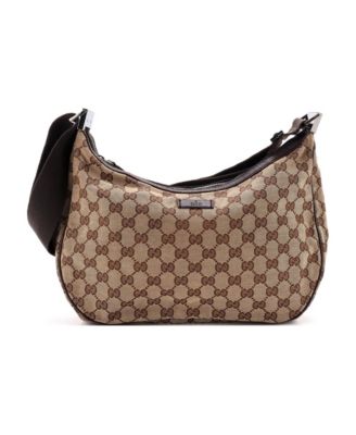 Medium Saddle Zip Messenger Bag GG Canvas with Leather