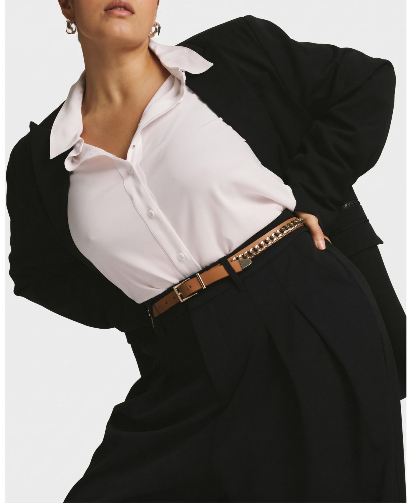 Женские брюки Universal Standard Plus Size All Day Palais Wide Leg, цвет: Чёрный — фото 6