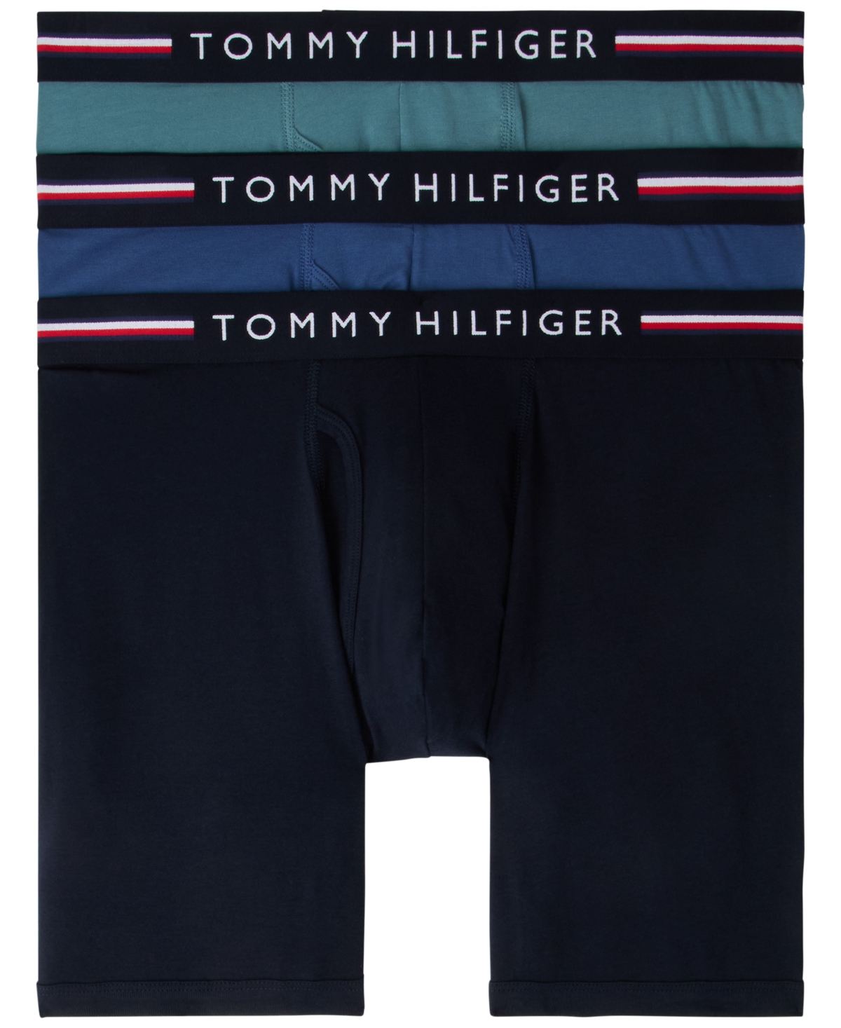 Tommy Hilfiger Men's 3-Pack All Day Comfort Boxer Briefs - Chive Green/Fossil Blue/Desert Sky