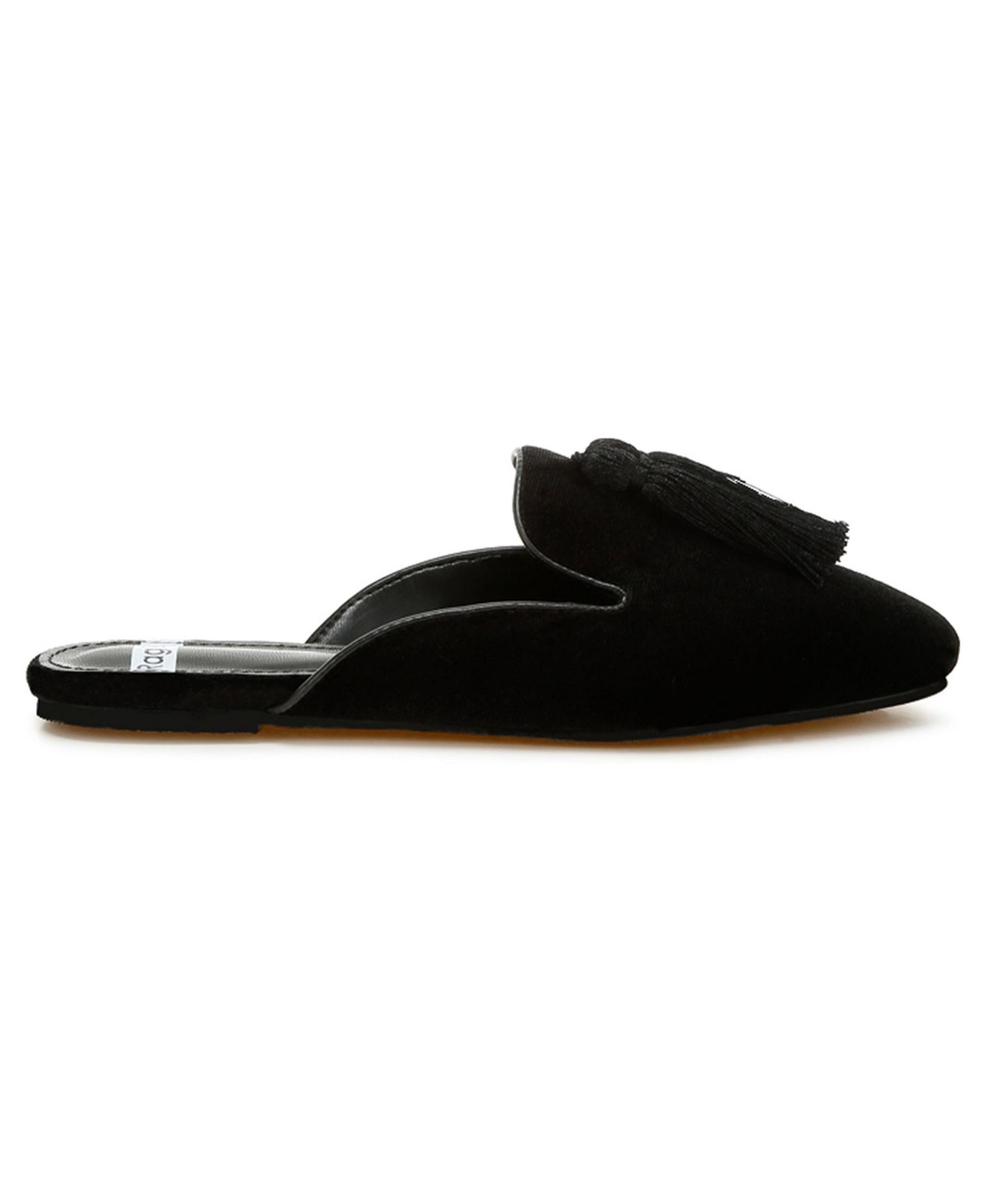 Женские сабо Rag & Co Cardinal Tassel Detail Velvet, цвет: Чёрный бархатный — фото 4