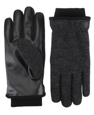 Men's Twill Faux Leather-Trim smarTouch&reg; Gloves