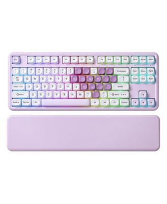 B87 Milk V2 Linear Hot-Swappable Mechanical Keyboard Compatible with Bluetooth, 2.4 GHz Wireless, and USB