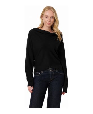 Women's Cowl Neck Dropped-Shoulder Sweater