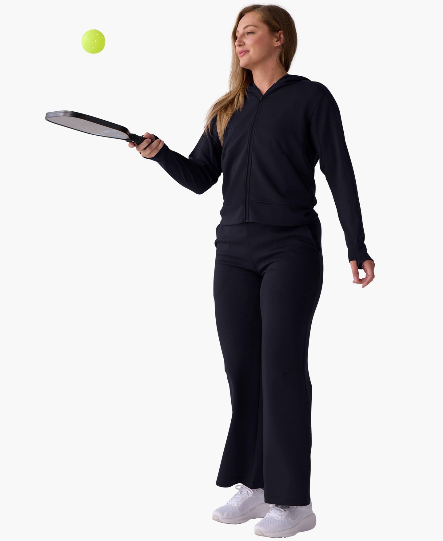Женское худи Centerline Athletics Après 4-Way Stretch Built-In Thumbholes Full-Zip, цвет: Чёрный — фото 3