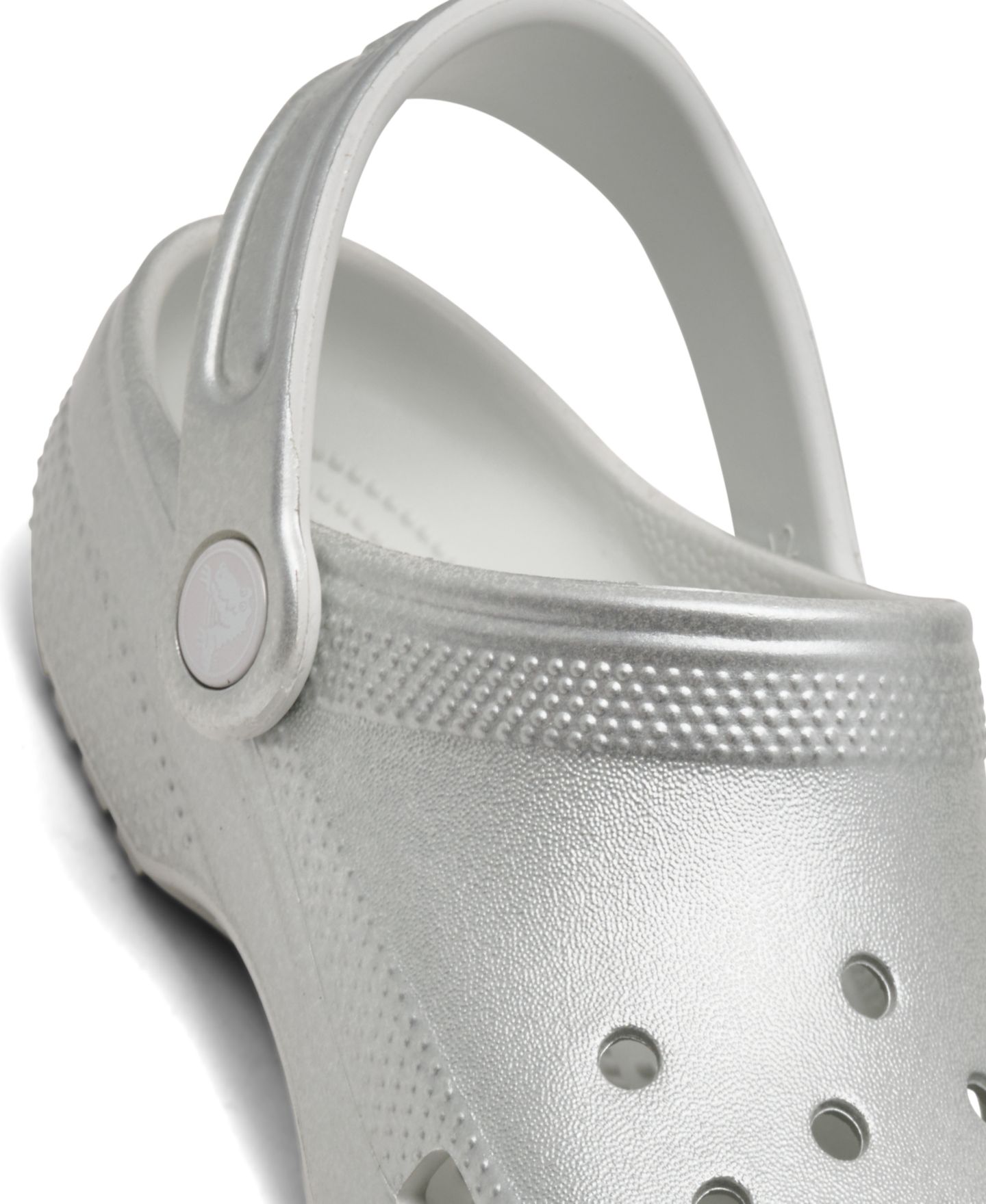Детские сабо Crocs Tinted Metallic Classic, цвет: Серебряный — фото 7