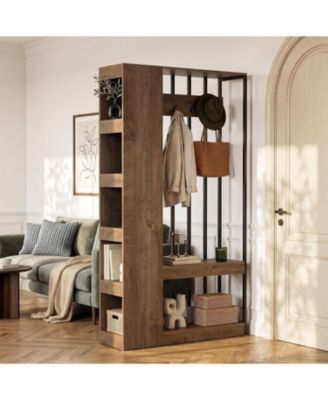 Room Divider with Shelves, Wooden Room Divider Wall