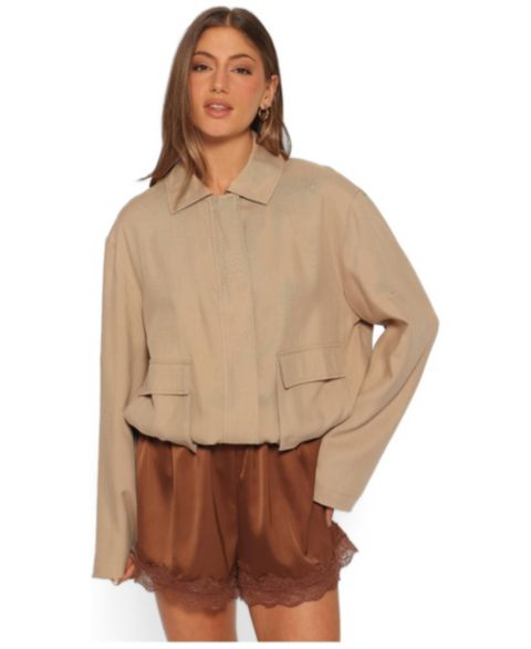 Женская куртка Petal and Pup Julie Bubble-Hemline Long-Sleeve, цвет: Бежевый