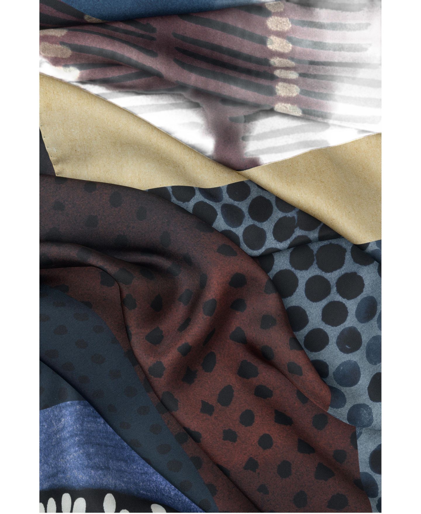 Женский шарф Elizabetta Elisa Abstract-Floral Silk-Twill, цвет: Синий — фото 3