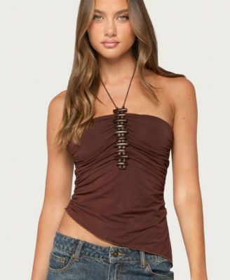 Women's Calia Beaded Asymmetric Halter Top