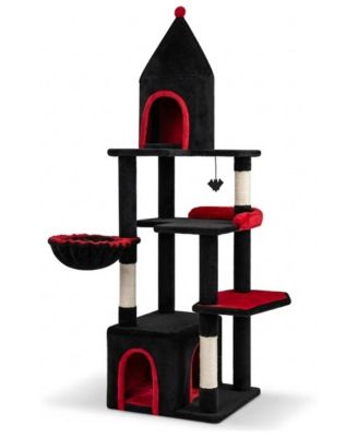 63 Inch Cat Tree Tower with Five Levels and Sisal Scratching Posts