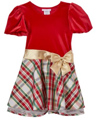 Toddler Girls' 2T-4T Puff-Sleeve Holiday Velvet Dress