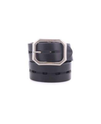 Waymark Rectangular Cutout Full-Grain Vegetable-Tanned Leather Belt