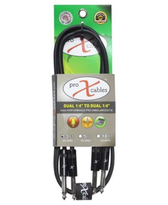 Xc-Dp03 Dual 1/4" TS-M to Dual 1/4" TS-M Unbalanced Audio Cable 3 ft.