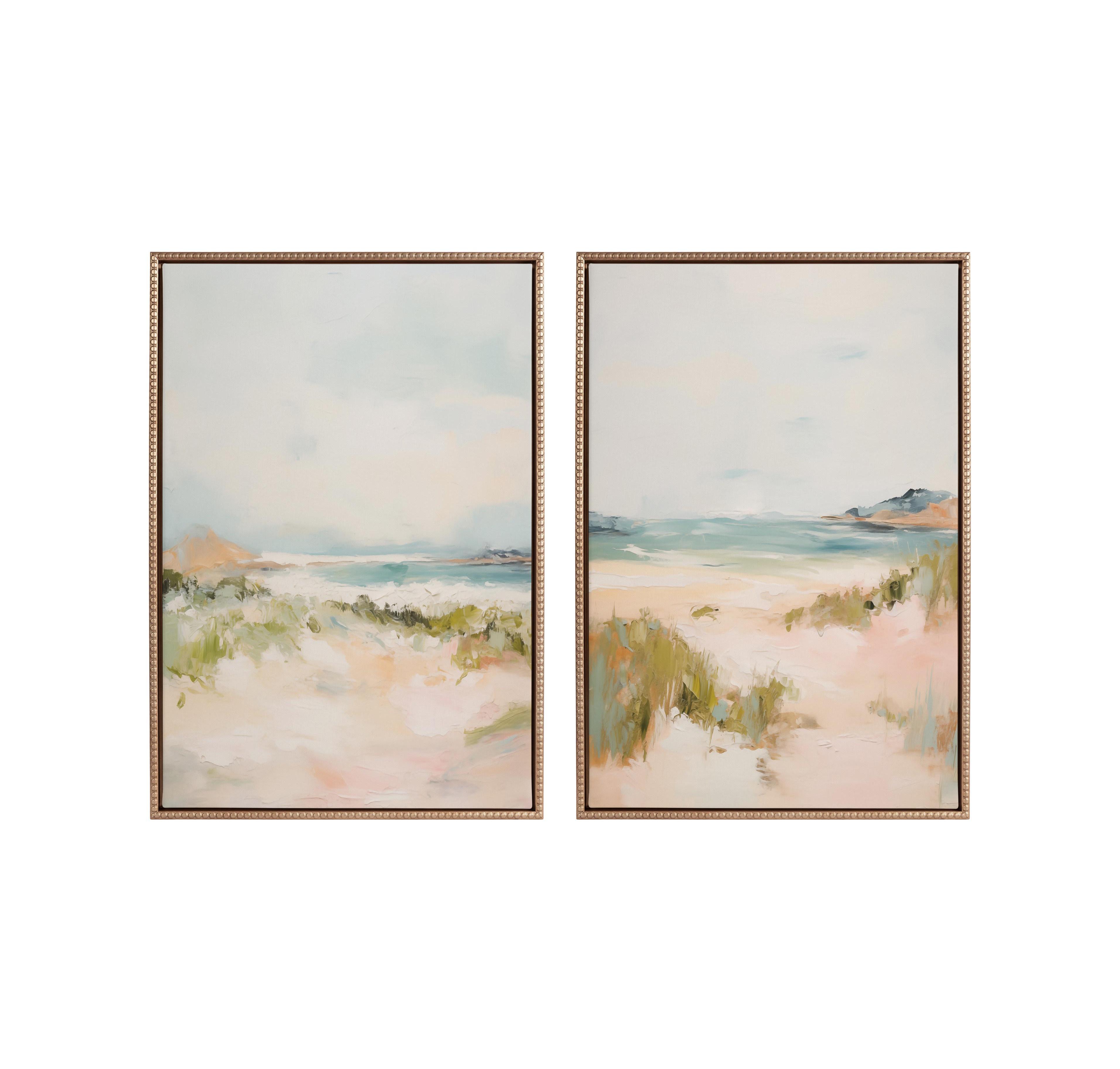 Kate and Laurel Sylvie Beaded Tranquil Landscape Iii V Framed Canvas Art Set by Amy Lighthall