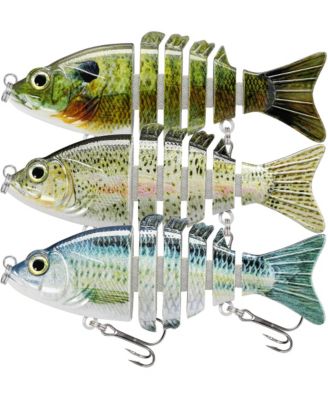 Jointed Swimbait Fishing Lures 3D Eyes Wiggling Vibrating Rattling For Freshwater Saltwater
