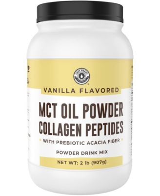 Keto MCT Powder with Grass Fed Collagen and Prebiotic Acacia Fiber, Vanilla Flavor, 32 Ounce