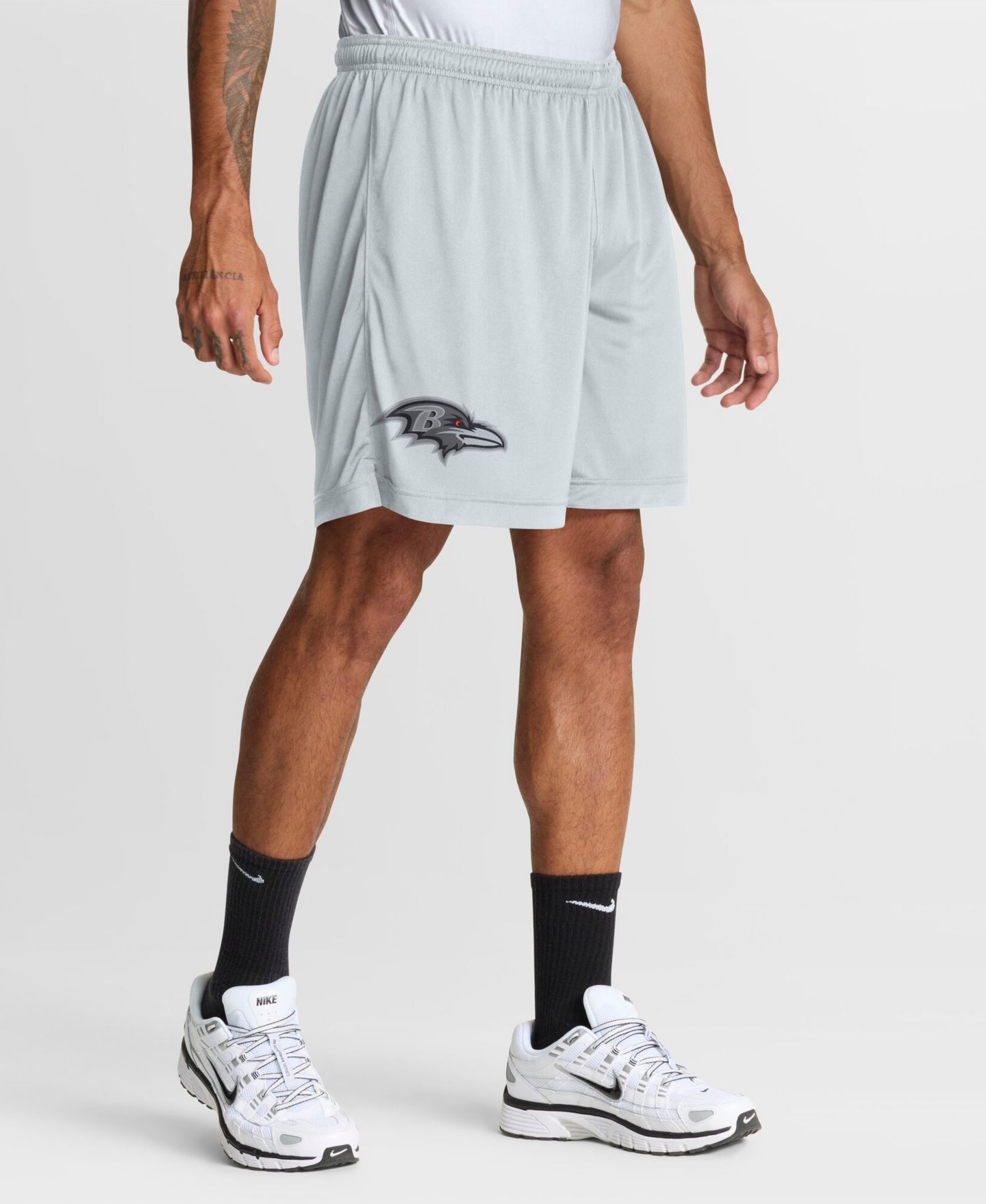 Мужские шорты Nike Black/Platinum Baltimore Ravens Sideline Standard Issue Dri-FIT Reversible — фото 7