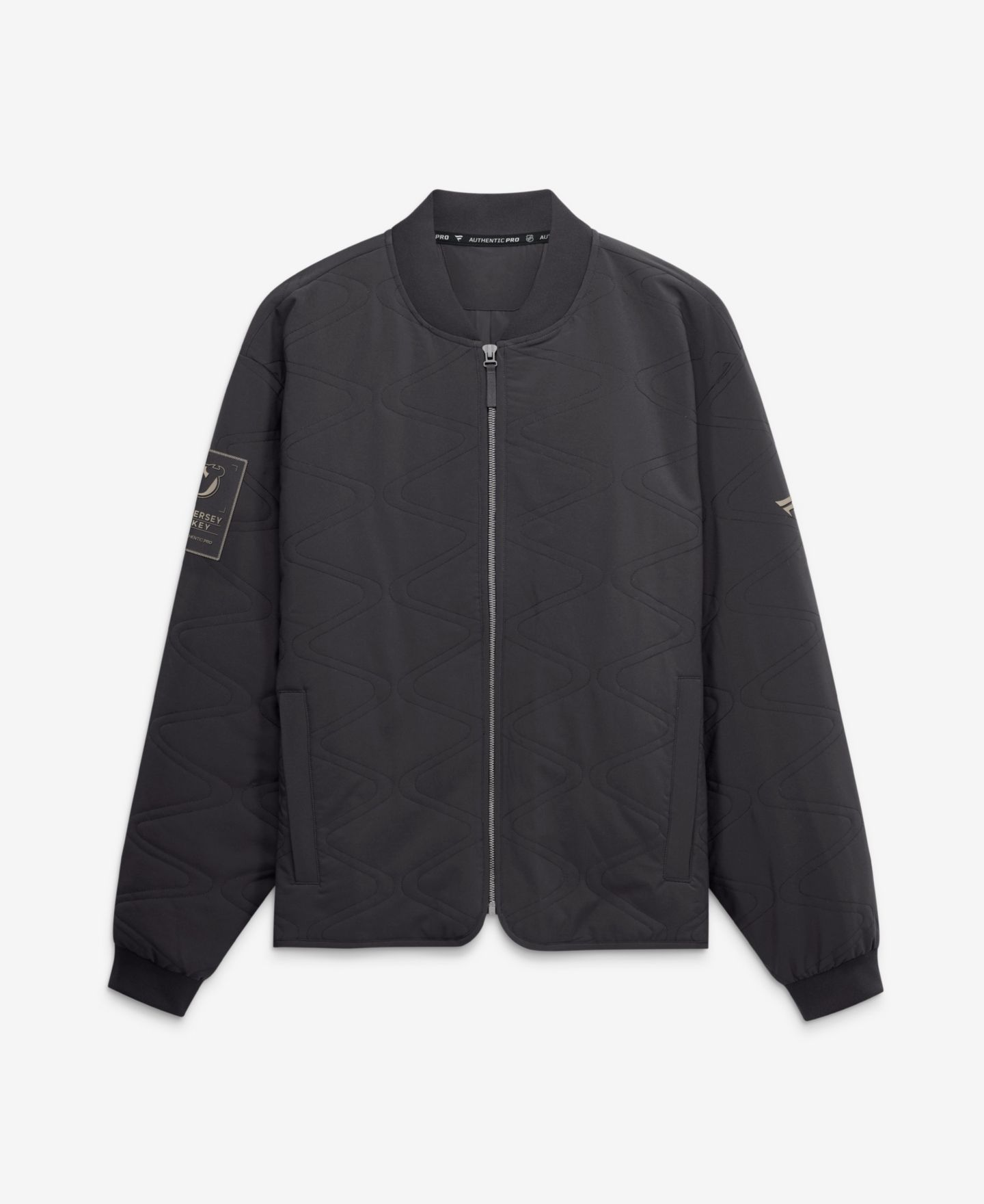 Мужская куртка Fanatics Charcoal New Jersey Devils Authentic Pro Road Bomber — фото 1