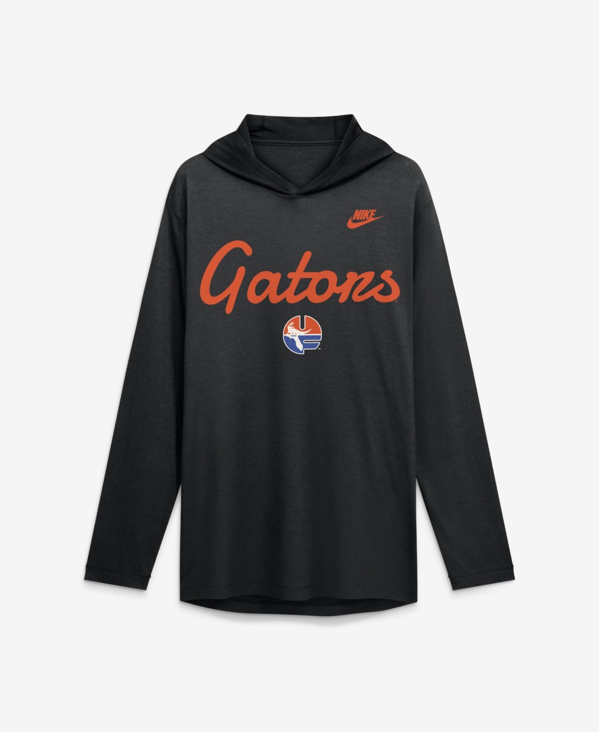 Nike Men's Black Florida Gators Tri-Blend Dri-fit Long-Sleeve Hooded T-Shirt - Black